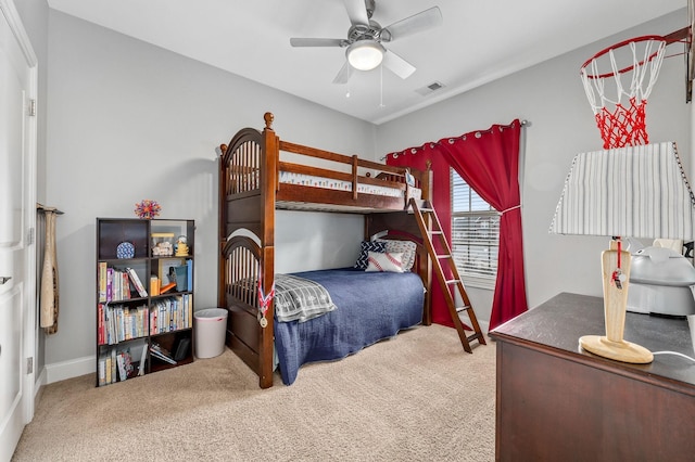 2520 Pebblecreek Ln, Murfreesboro, TN 37130 - carpeted bedroom with a ceiling fan and baseboards