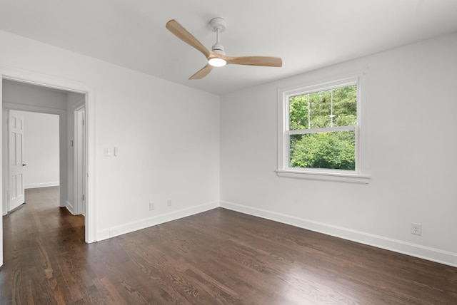 1305 Riverwood Dr, Nashville, TN 37216 - empty room featuring dark wood finished floors, baseboards, and ceiling fan
