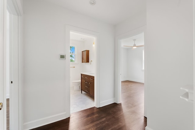 1305 Riverwood Dr, Nashville, TN 37216 - hall featuring dark wood-type flooring and baseboards