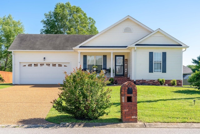 1101 Wedgewood Dr, Gallatin, TN 37066 - view of front of home featuring driveway, a porch, an attached garage, a front yard, and roof with shingles