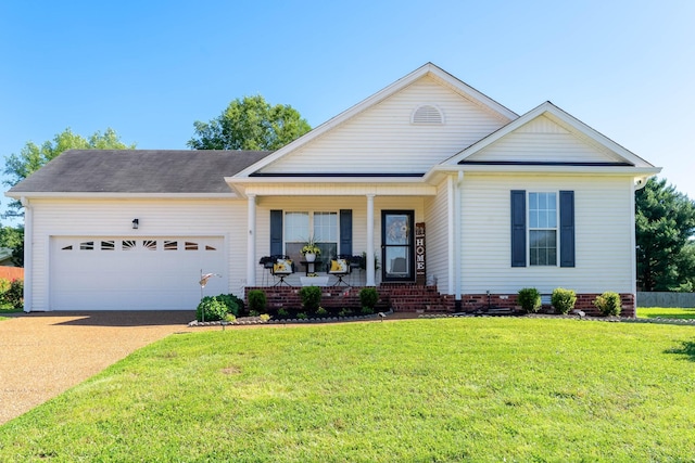 1101 Wedgewood Dr, Gallatin, TN 37066 - view of front of house with a porch, a garage, a front yard, and driveway