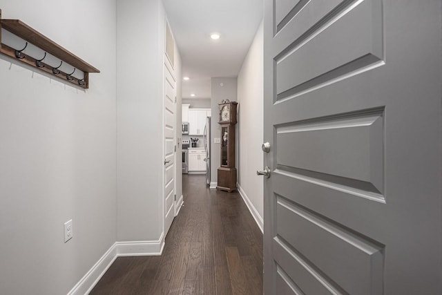 1901 Shadow Green Dr Unit 303, Franklin, TN 37064 - hallway with dark wood-style flooring, baseboards, and recessed lighting