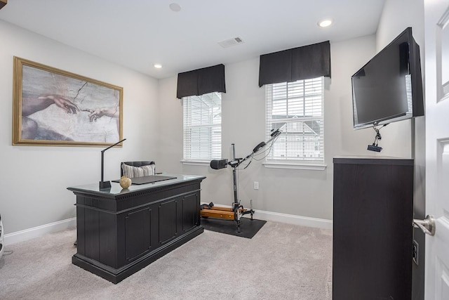 1901 Shadow Green Dr Unit 303, Franklin, TN 37064 - home office with carpet floors, baseboards, and recessed lighting