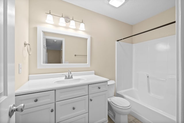 3387 Oak Park Dr, Clarksville, TN 37042 - bathroom featuring vanity, toilet, bathtub / shower combination, and tile patterned floors