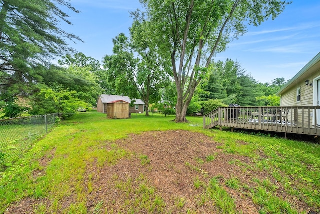 3387 Oak Park Dr, Clarksville, TN 37042 - view of yard with a deck and an outbuilding