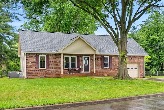 3387 Oak Park Dr, Clarksville, TN 37042 - view of front of home with a garage, roof with shingles, brick siding, and a front yard
