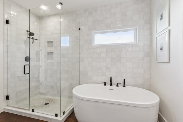4034 Merryman Ln, Murfreesboro, TN 37127 - full bathroom featuring a freestanding tub and a stall shower