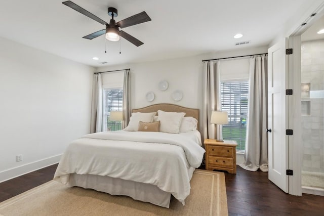 4034 Merryman Ln, Murfreesboro, TN 37127 - bedroom with multiple windows, wood finished floors, recessed lighting, and ceiling fan