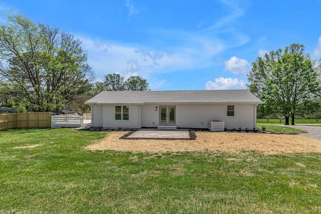 41 Trice Rd, Lebanon, TN 37087 - rear view of property featuring french doors, central AC unit, and a patio