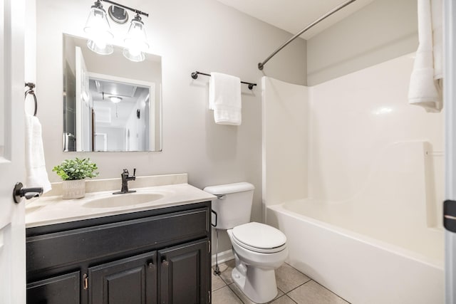 103 Alice Smith Dr, Portland, TN 37148 - bathroom featuring vanity, toilet, tile patterned floors, and shower / tub combination