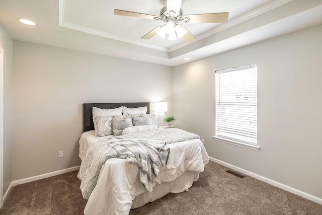 103 Alice Smith Dr, Portland, TN 37148 - bedroom featuring ornamental molding, carpet floors, a tray ceiling, baseboards, and recessed lighting