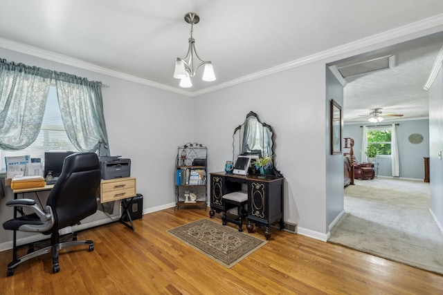 101 Townview Dr, Smyrna, TN 37167 - home office with wood finished floors, baseboards, and ornamental molding