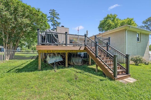 101 Townview Dr, Smyrna, TN 37167 - rear view of property featuring stairway, a wooden deck, and stucco siding