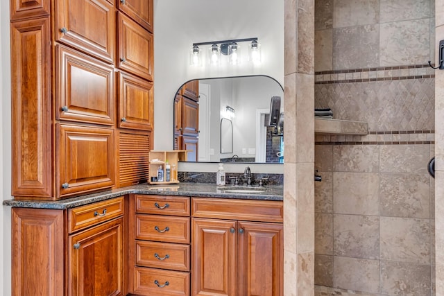 1120 Natchez Valley Ln, Franklin, TN 37064 - bathroom with double vanity and tiled shower