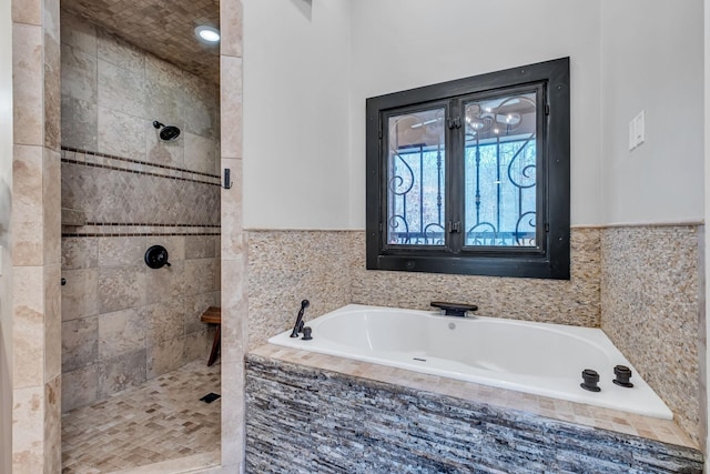 1120 Natchez Valley Ln, Franklin, TN 37064 - bathroom with a tile shower and a garden tub