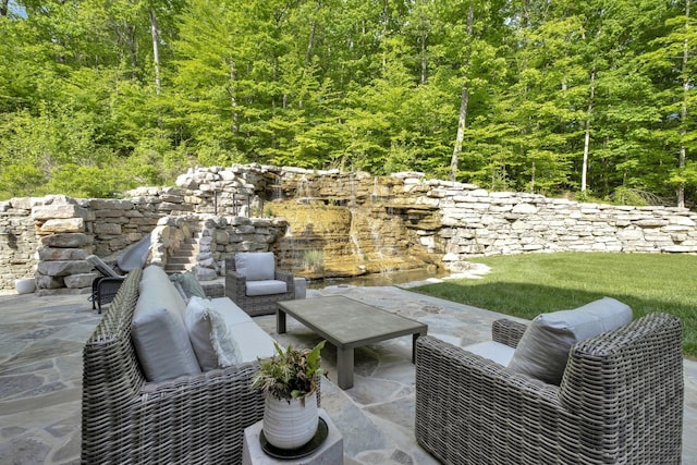 1120 Natchez Valley Ln, Franklin, TN 37064 - view of patio featuring a wooded view