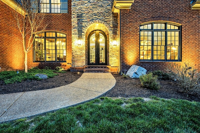 1120 Natchez Valley Ln, Franklin, TN 37064 - entrance to property with brick siding and stone siding