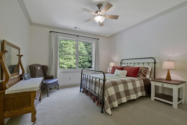 1120 Natchez Valley Ln, Franklin, TN 37064 - carpeted bedroom featuring ornamental molding, ceiling fan, and baseboards