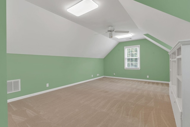 906 Knight Cir, Murfreesboro, TN 37129 - bonus room with light colored carpet, vaulted ceiling, baseboards, and a ceiling fan