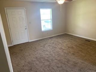 924 Linda Dr, Oak Grove, KY 42262 - carpeted spare room featuring a ceiling fan and baseboards
