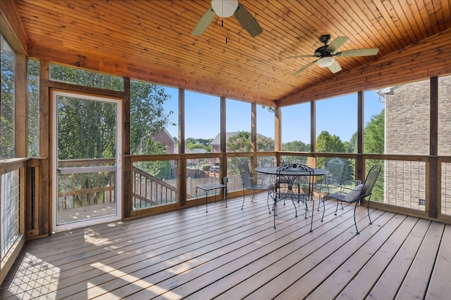 1120 Banbury Ln, Brentwood, TN 37027 - sunroom / solarium with ceiling fan, vaulted ceiling, and outdoor dining space