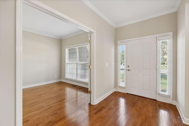 1120 Banbury Ln, Brentwood, TN 37027 - entryway with ornamental molding, hardwood / wood-style flooring, and baseboards