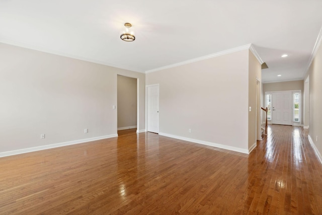1120 Banbury Ln, Brentwood, TN 37027 - spare room featuring crown molding, baseboards, and wood finished floors