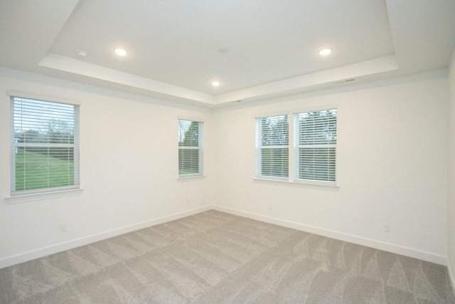 118 W Cassa Way, Mount Juliet, TN 37122 - spare room featuring a tray ceiling, baseboards, light colored carpet, plenty of natural light, and recessed lighting