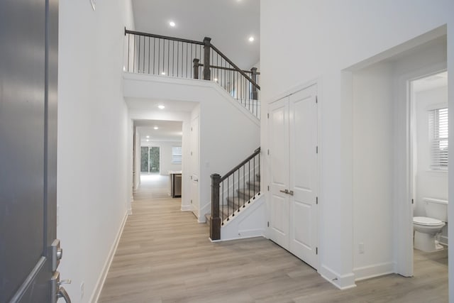 118 W Cassa Way, Mount Juliet, TN 37122 - entryway featuring light wood-style flooring, stairs, baseboards, healthy amount of natural light, and recessed lighting