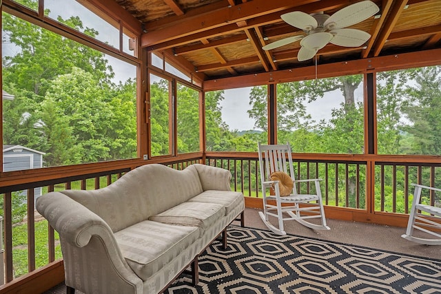 24 Hillcrest Dr, Sparta, TN 38583 - wooden deck featuring a ceiling fan and an outdoor hangout area