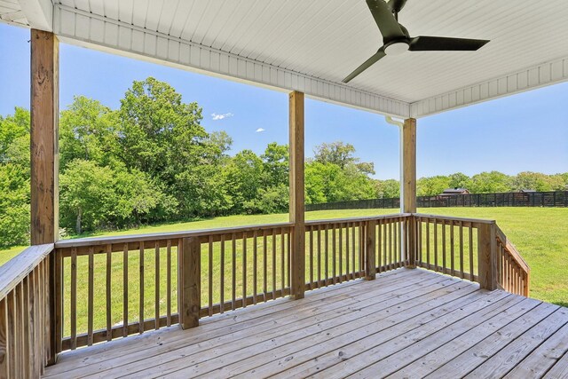 1373 Southside Rd, Southside, TN 37171 - wooden deck with ceiling fan