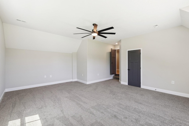 1373 Southside Rd, Southside, TN 37171 - additional living space with vaulted ceiling, ceiling fan, carpet, and baseboards