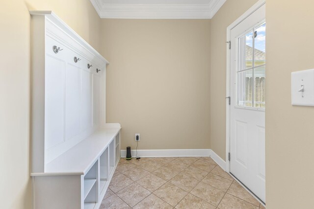 3216 Saltville Aly, Nolensville, TN 37135 - mudroom with ornamental molding, baseboards, and light tile patterned floors