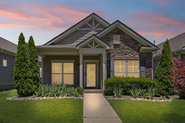 3216 Saltville Aly, Nolensville, TN 37135 - view of front of property with a lawn and stone siding