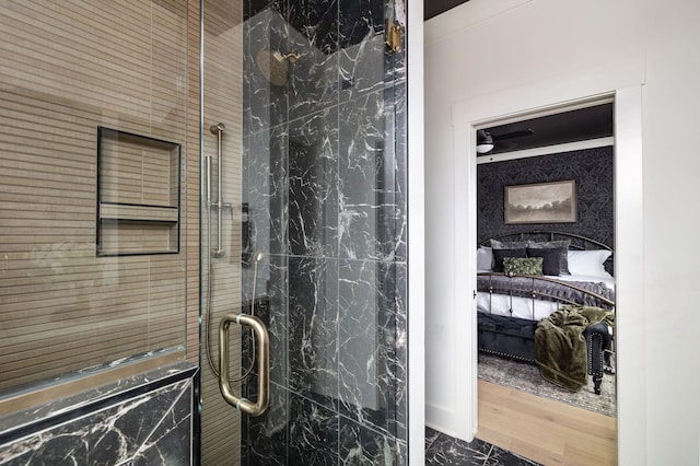 326A E Trinity Ln, Nashville, TN 37207 - full bath with a marble finish shower and marble finish flooring
