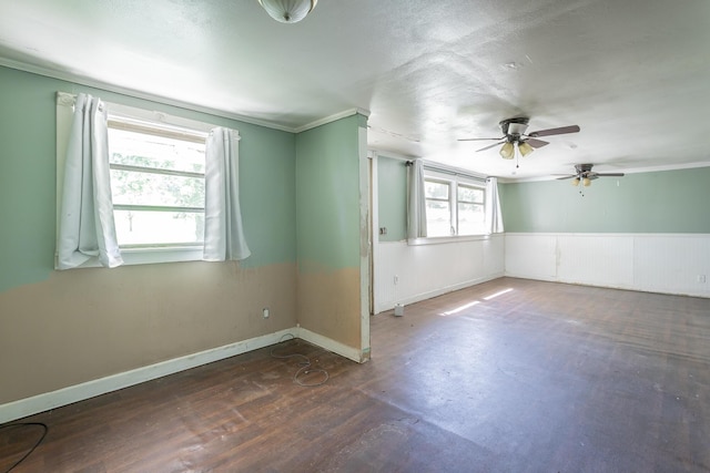 117 Westbrook Ave, Soddy Daisy, TN 37379 - empty room with ceiling fan, ornamental molding, and baseboards