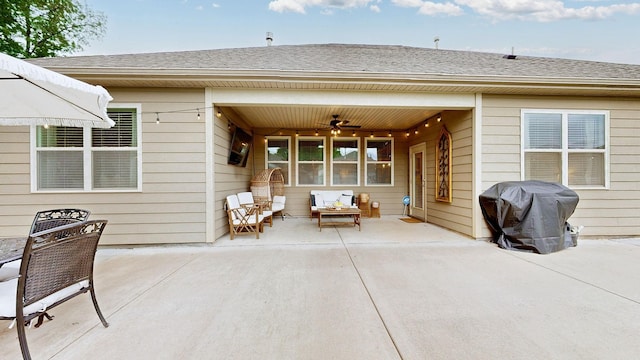 6614 Floral Ct, Murfreesboro, TN 37128 - view of patio / terrace featuring ceiling fan and grilling area