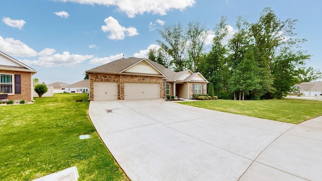 6614 Floral Ct, Murfreesboro, TN 37128 - view of front of home featuring a garage, a front yard, driveway, and brick siding