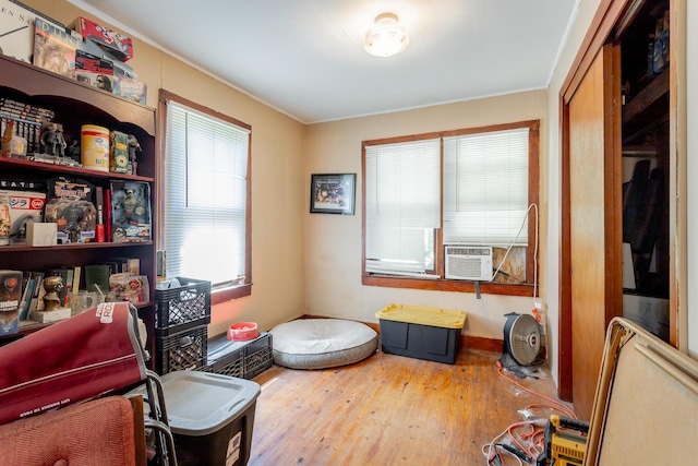 119 Westbrook Ave, Soddy Daisy, TN 37379 - misc room featuring cooling unit, hardwood / wood-style floors, and ornamental molding