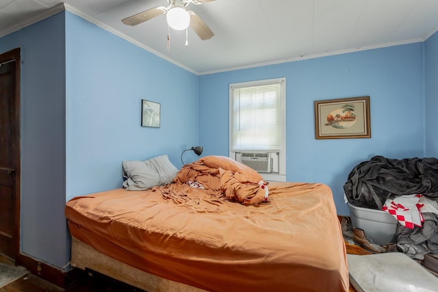 119 Westbrook Ave, Soddy Daisy, TN 37379 - bedroom featuring cooling unit, crown molding, and ceiling fan