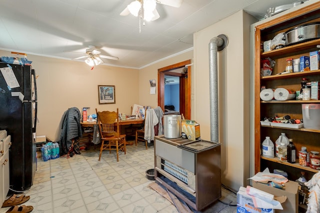 119 Westbrook Ave, Soddy Daisy, TN 37379 - office space with a ceiling fan, light flooring, and crown molding