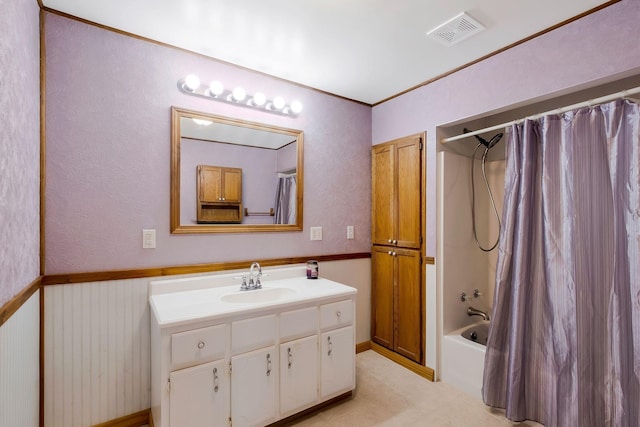 7464 Harrington Pl, Lyles, TN 37098 - full bathroom with vanity and shower / tub combo with curtain