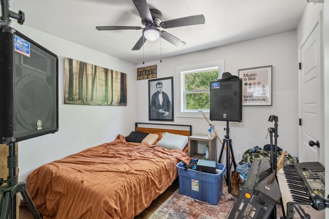 8035 Auburntown Rd, Auburntown, TN 37016 - bedroom with ceiling fan and wood finished floors