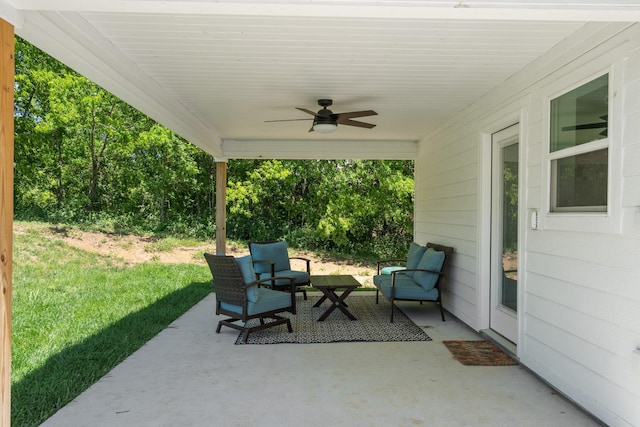 8035 Auburntown Rd, Auburntown, TN 37016 - view of patio with ceiling fan and outdoor lounge area