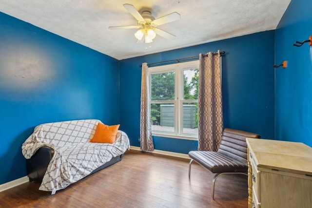 3130 Valley Bend Rd, Murfreesboro, TN 37129 - sitting room featuring baseboards, wood finished floors, and ceiling fan