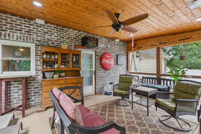 3130 Valley Bend Rd, Murfreesboro, TN 37129 - sunroom featuring ceiling fan and an outdoor living space