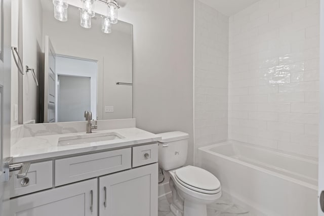 5509 Urbandale Ave, Nashville, TN 37209 - bathroom with vanity, toilet, shower / washtub combination, and marble finish floors
