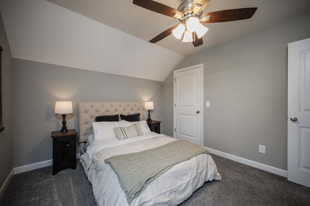 4526 Culpepper Cir, Murfreesboro, TN 37129 - bedroom with lofted ceiling, carpet flooring, baseboards, and a ceiling fan