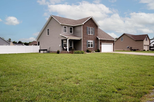 4526 Culpepper Cir, Murfreesboro, TN 37129 - view of front of house with driveway, a garage, brick siding, a shingled roof, and central AC