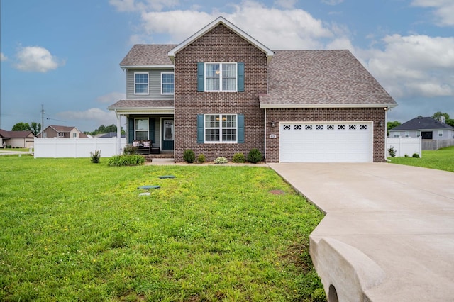 4526 Culpepper Cir, Murfreesboro, TN 37129 - view of front facade with covered porch, a garage, a shingled roof, and driveway